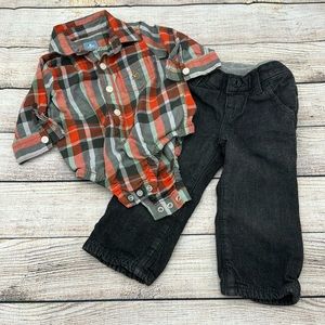 Baby Gap Plaid Shirt and Jeans Bundle Size 3-6 Months